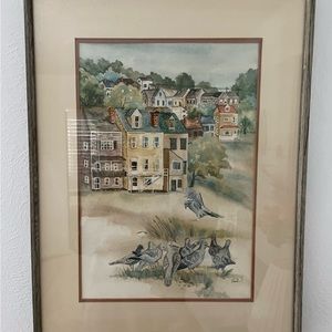 Large Original Watercolor Streetscape